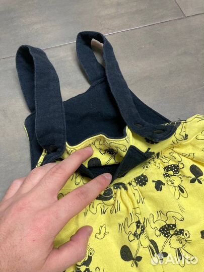 Комбинезон в кроликами детский желтый