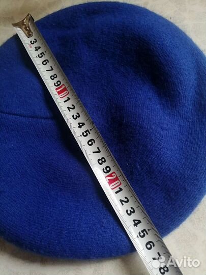 Комплект берет и шарф синего цвета