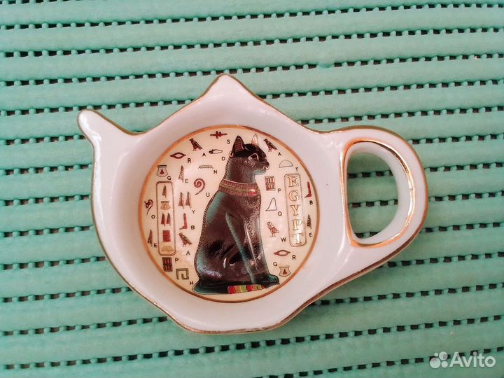 Тарелочка Чёрная Кошка Символ Египта