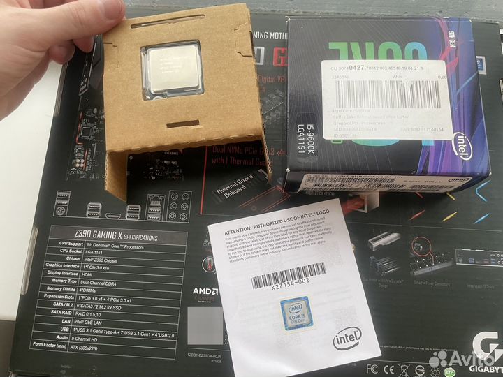 Intel Core i5 9600K + Gigabyte Z390 Gaming X