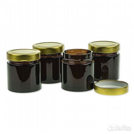 4 шт. Баночка для свечей 200 мл. (D66, коричневая)