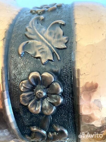 Жардиньерка кашпо для цветов медное винтаж Испания