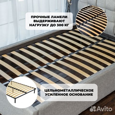 Кровать 120х200 серая рогожка Прованс