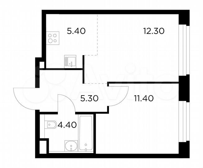 2-к. квартира, 38,8 м², 10/17 эт.