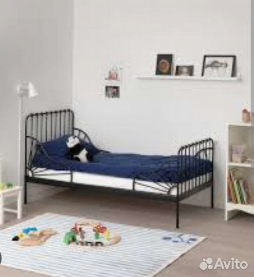 Растущая кровать IKEA Minnen,черный,85/205