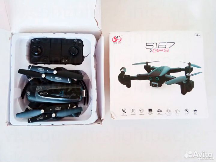 Квадрокоптер с камерой, Дрон S167 GPS, WI-FI