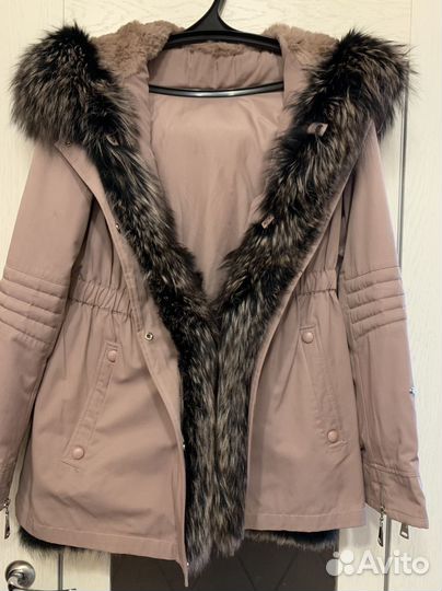 Парка женская зимняя 46 48 с натуральным мехом