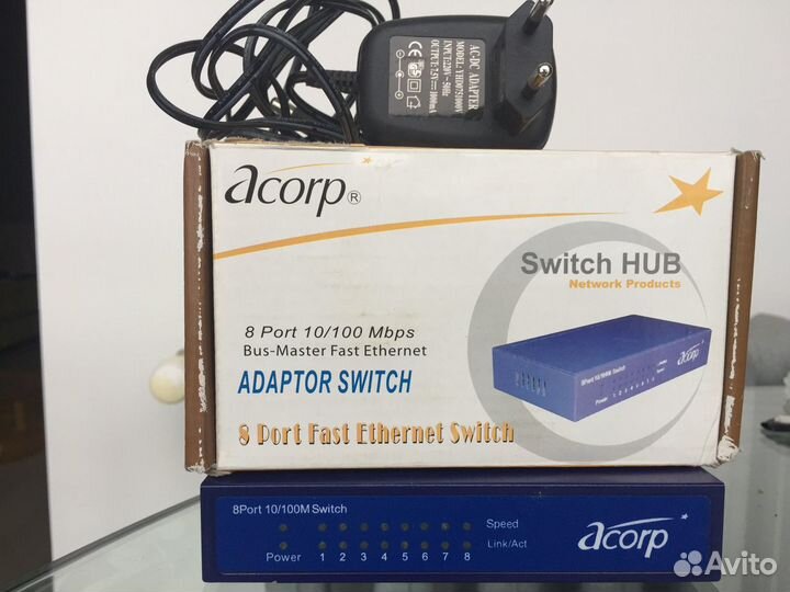Switch Acorp HU8D, 3COM Hub 8, D-Link DES-1008D