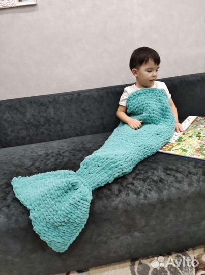 Плед хвост русалки, ручная работа