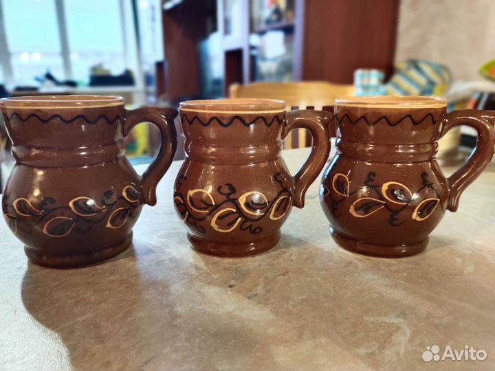 Кружка глиняная 3 шт