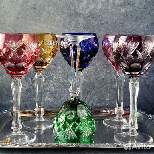 Хрустальные цветные бокалы для вина Германия