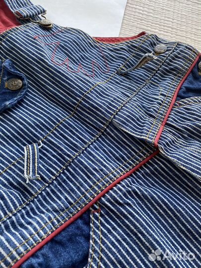 Джинсовый винтажный комбинезон 98