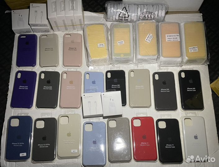 Оригинальные кабели iPhone/чехлы, защитные стекла