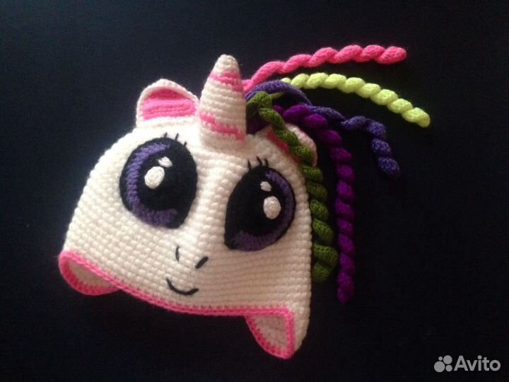 Новая шапка ручной работы Единорог