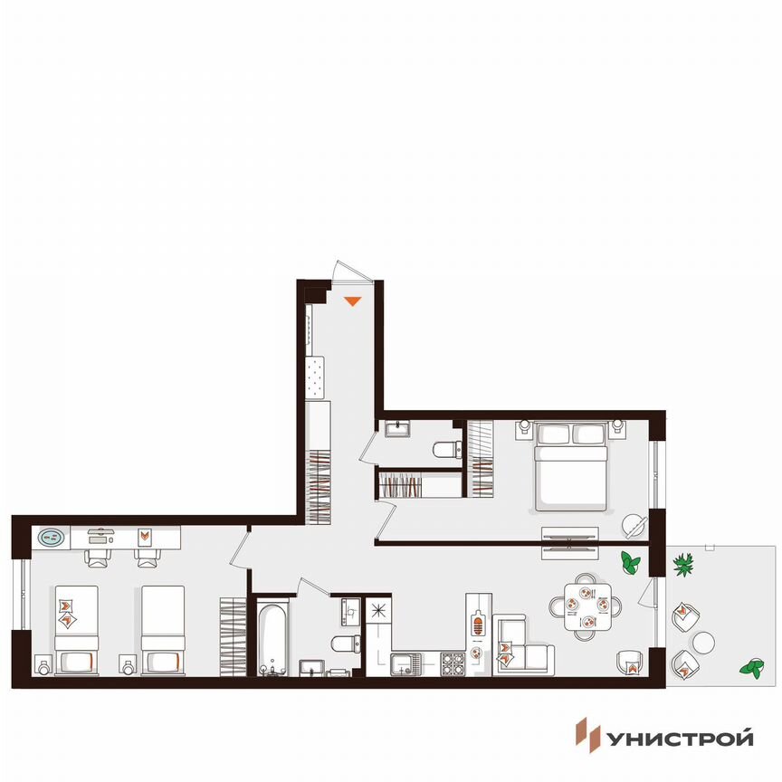 2-к. квартира, 72,5 м², 1/5 эт.