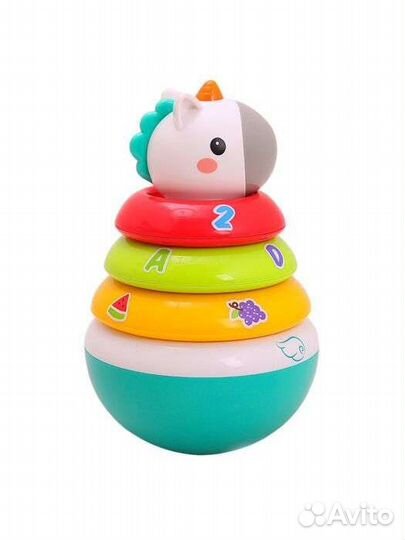 Hola: Развивающая неваляшка Единорог/ пирамидка