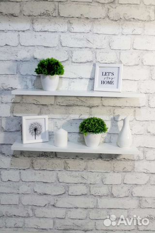 Полки настенные парящие 2 штуки