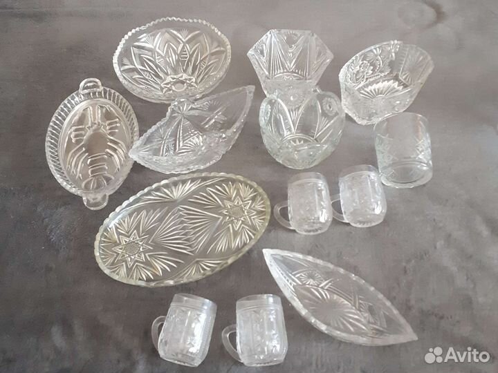 Хрустальные вазы, блюда лотом