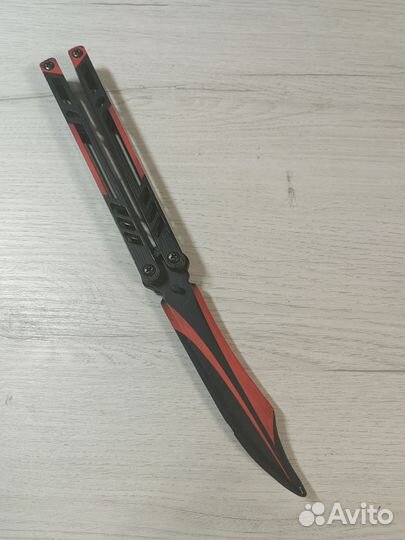 Деревянный нож бабочка Black Widow Vozwooden