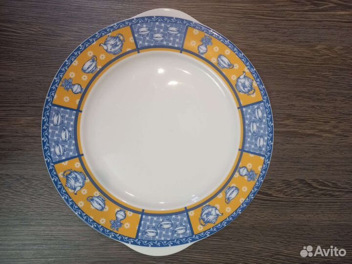 Тарелки десертные фарфоровые (6 шт) с блюдом