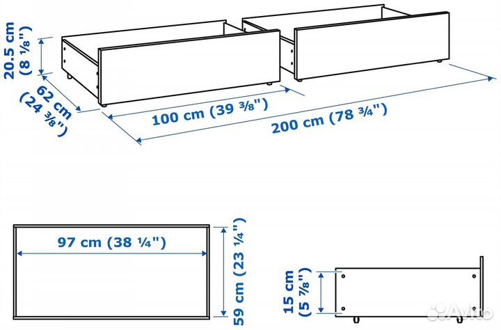 Ящики для кровати Икеа Мальм (IKEA malm)