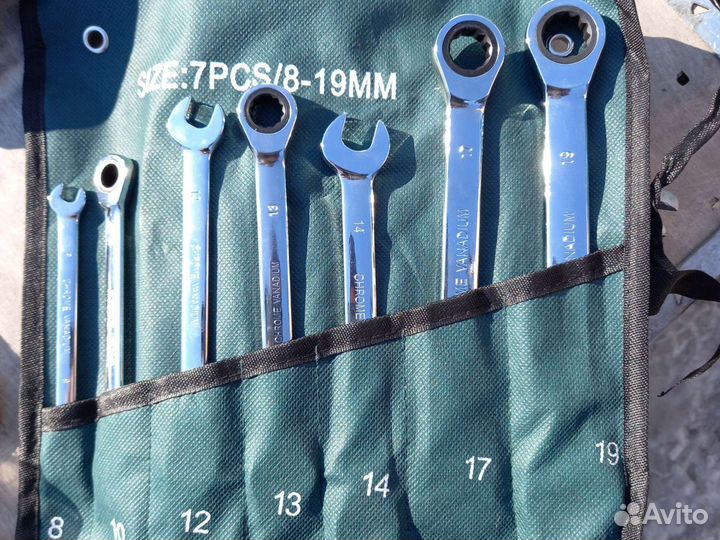 Набор накидных трещеток до 19 мм