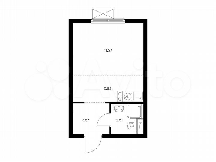 Квартира-студия, 23,6 м², 19/26 эт.
