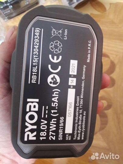 Ryobi.1.5.ампер акумулятор 18 вольт