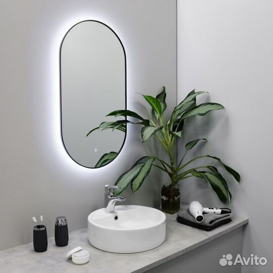 Зеркало fixsen LED овал 40x80см графит FX-3080F