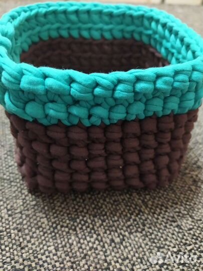 Корзинка из трикотажной пряжи