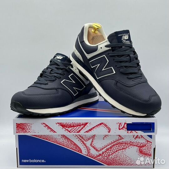 Темно-синие New Balance 574 для стильного образа