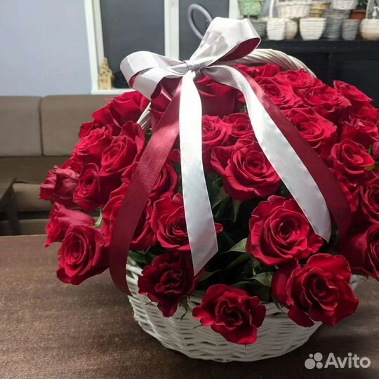Корзины с розами