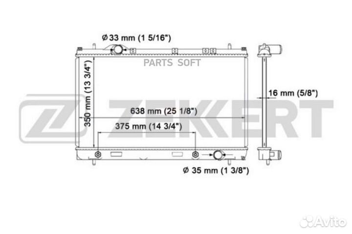 Радиатор охлаждения Додж Неон II 99