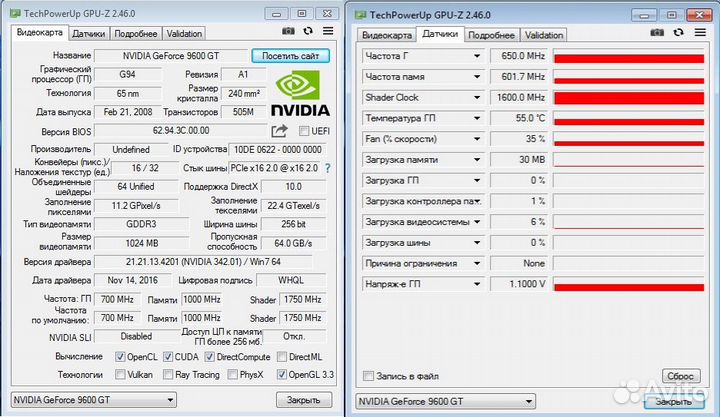 Видеокарты PCI