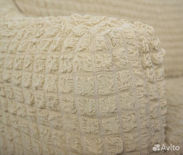 Набор чехлов на диван и кресла с оборкой, Бежевый