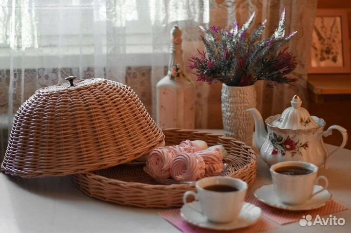 Плетеная хлебница из бумажной лозы