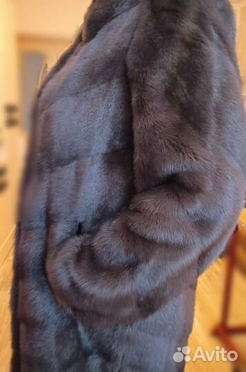 Шуба из норки с капюшоном