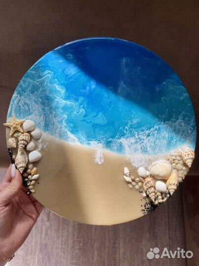 Картина панно из эпоксидной смолы «Море»