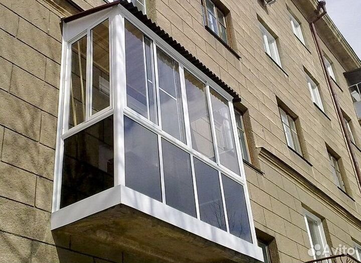 Остекление балконов и лоджий под ключ F1423