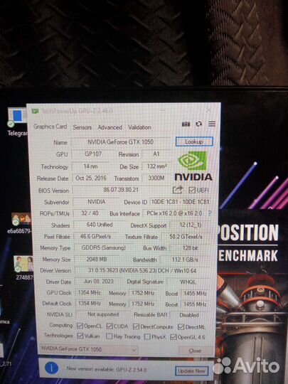 Видеокарта GTX 1050 2gb