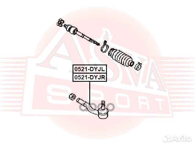 Наконечник рулевой тяги прав 0521dyjr asva