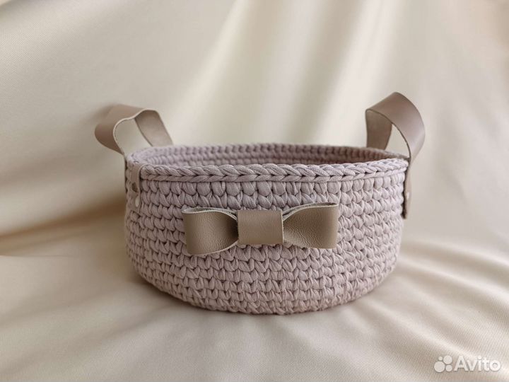Корзинка интерьерная (из трикотажной пряжи)