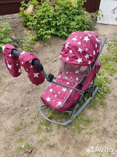 Детские зимние санки коляска