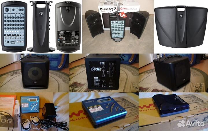 Fender Passport 500 Pro, KRK 10S, MD Sony MZ-R500