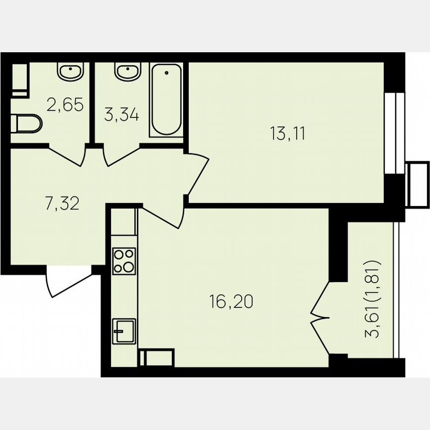 1-к. квартира, 45,7 м², 14/19 эт.