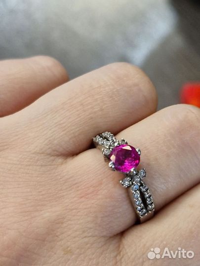 Серебряное кольцо с розовым кварцем