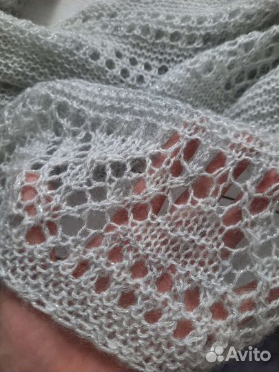 Шаль платок вязанный ручная работа