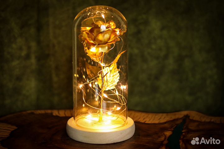 Цветок в колбе с подсветкой