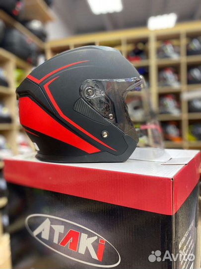 Мото шлем Открытый с очками и стеклом визором