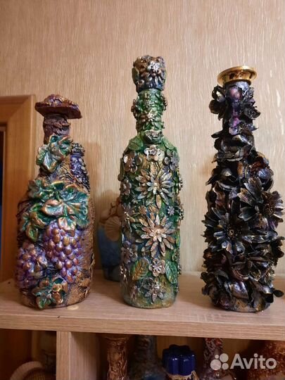 Бутылка декупаж